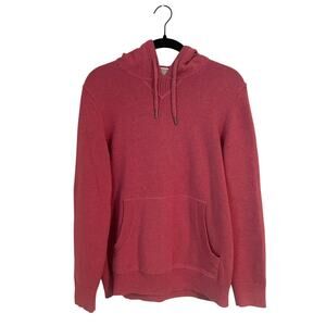 L.L. Bean Pink Cotton Cashmere Hoodie Sweater Soft Knit Pullover Casual-Small